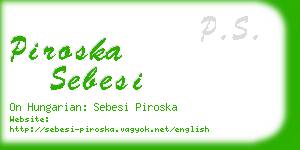 piroska sebesi business card